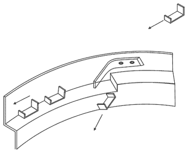 ツーリング 段差付きワイパ／薄板コ形　図