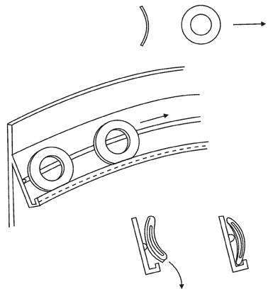 ツーリング 突起・縁付き傾斜／ウェーブワッシャ　図