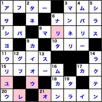 パーツクロスワードクイズ