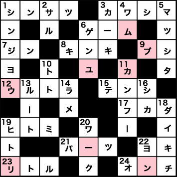 パーツクロスワードクイズ
