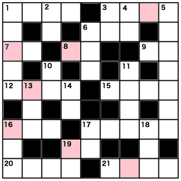 パーツクロスワードクイズ